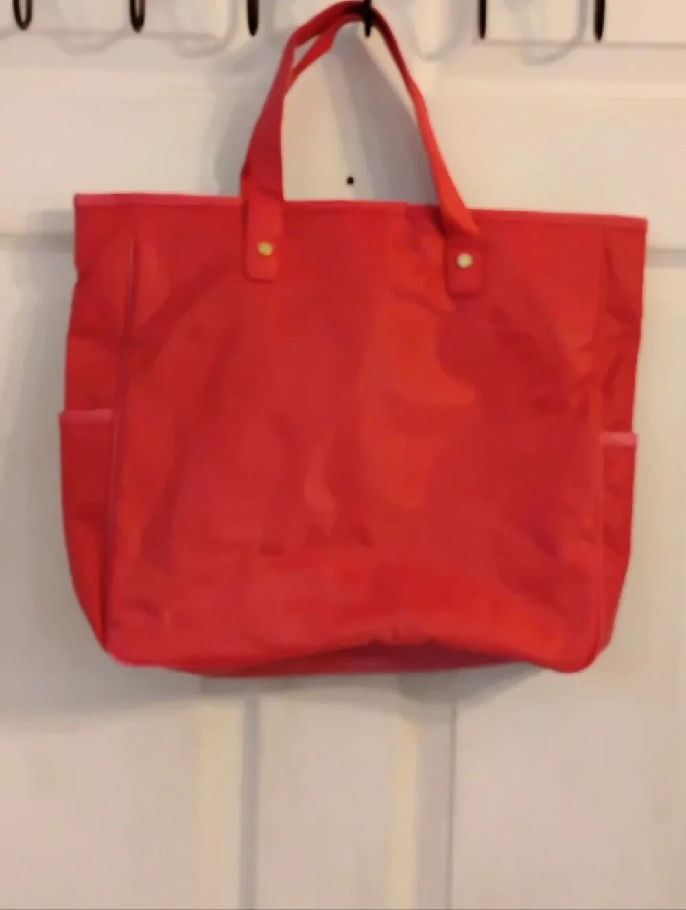 Vintage Victoria's Secret Bold Red Tote with Gold-tone Logo Plate